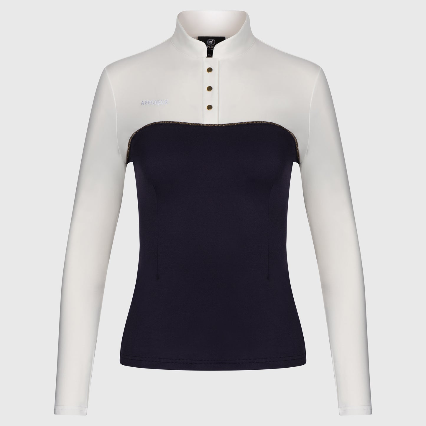 Silhouette Shirt Navy Gold Langarm