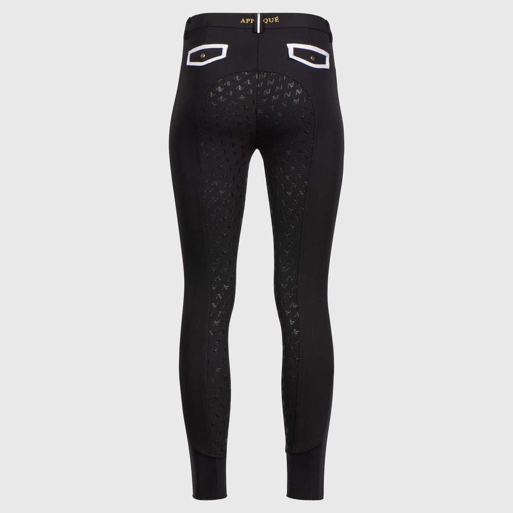Black-Breeches-women-fullgrip-Appliqué-Amsterdam-Reithose-schwarz-damen-fullgrip-stretch-handytasche