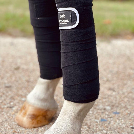 Fleece-Bandagen-Schwarz-Dressur-Palomino