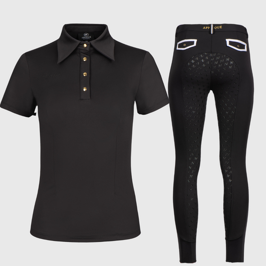 SET Breeches and Polo Shirt Black