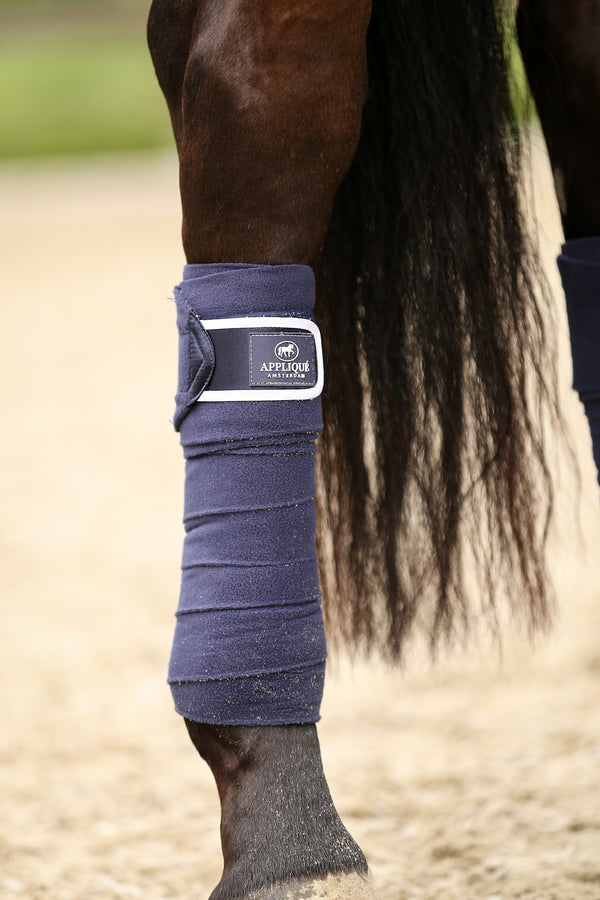 Fleece bandages navy blue size full for dressage Appliqué Amsterdam